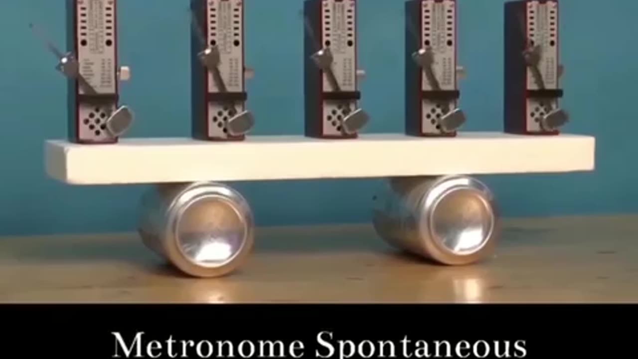 This is a great example to how different rhythms and vibrations eventually synchronise