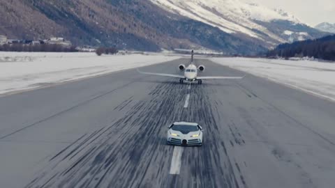 BUGATTI CENTODIECI- A Day at Engadin Airport