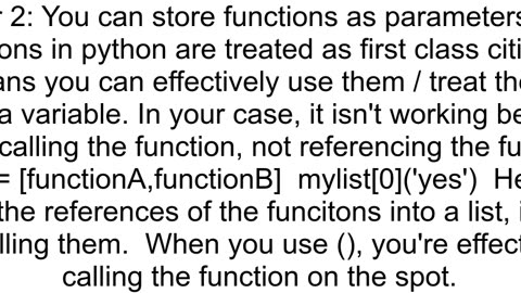 Can you store functions with parameters in a list and call them later in Python