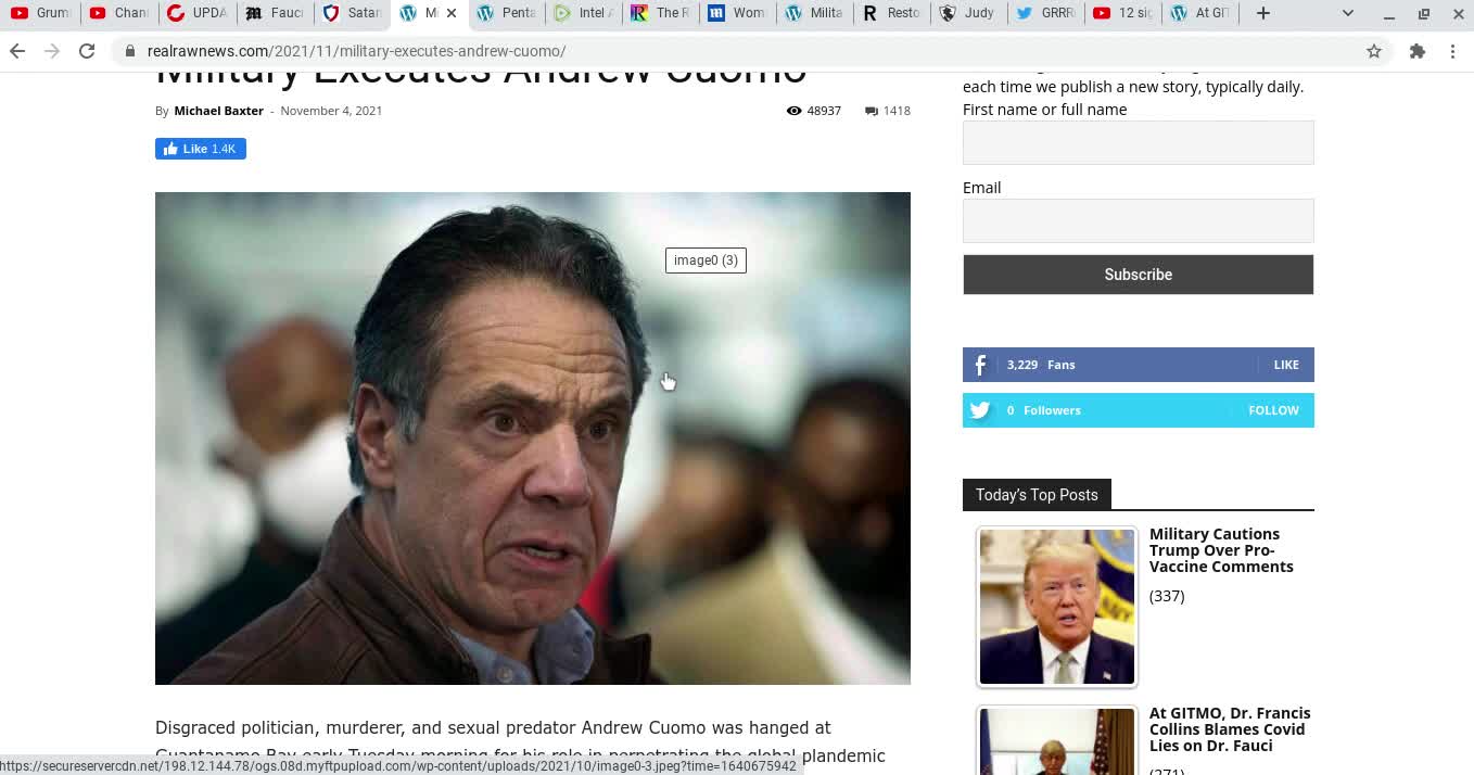 Military Executes Andrew Cuomo