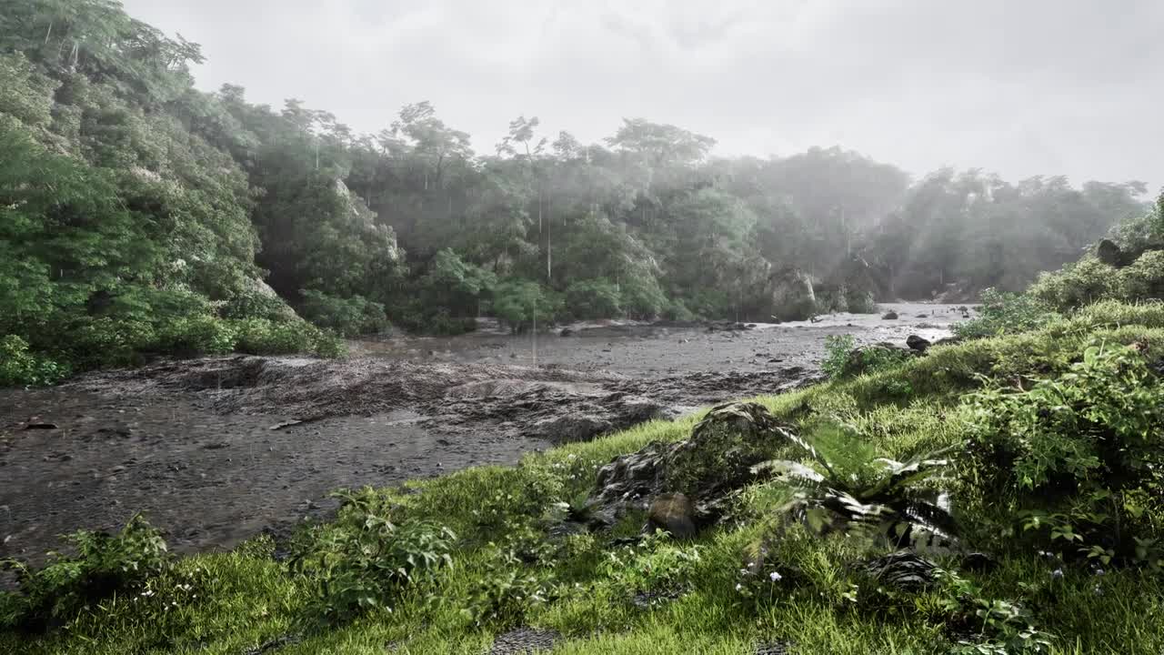 Realtime Landslide in Unreal Engine 5 using fluid flux - Evening