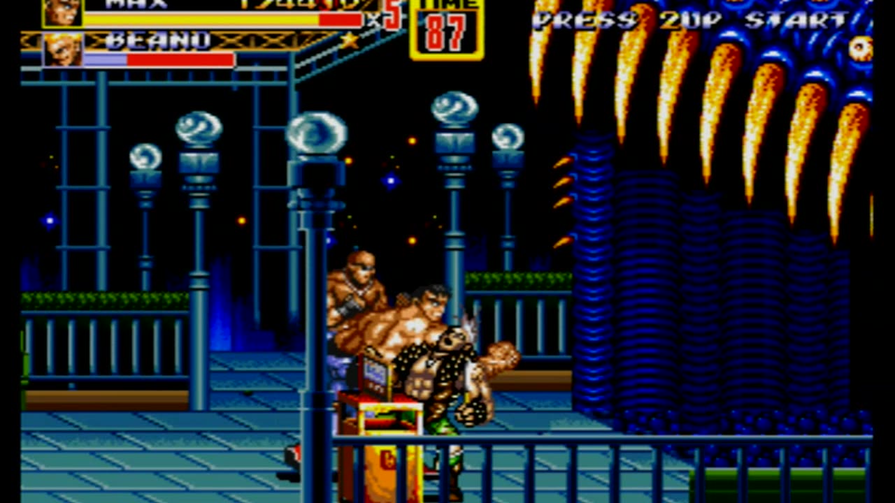 Streets of rage 2 Easy mode start with one life attempt 2 of DNF