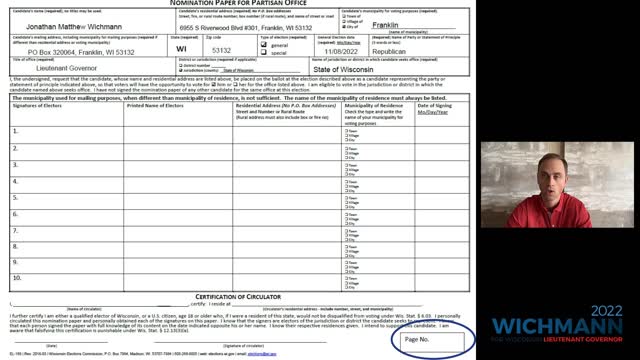 Steps to Collecting Signatures to get Wichmann on the Ballot