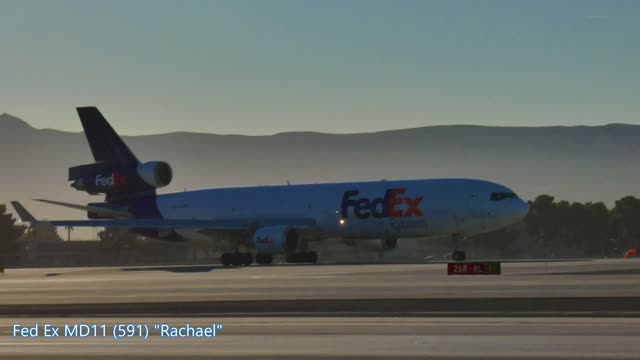 MD11 Fed Ex taking off from Las Vegas [4K]