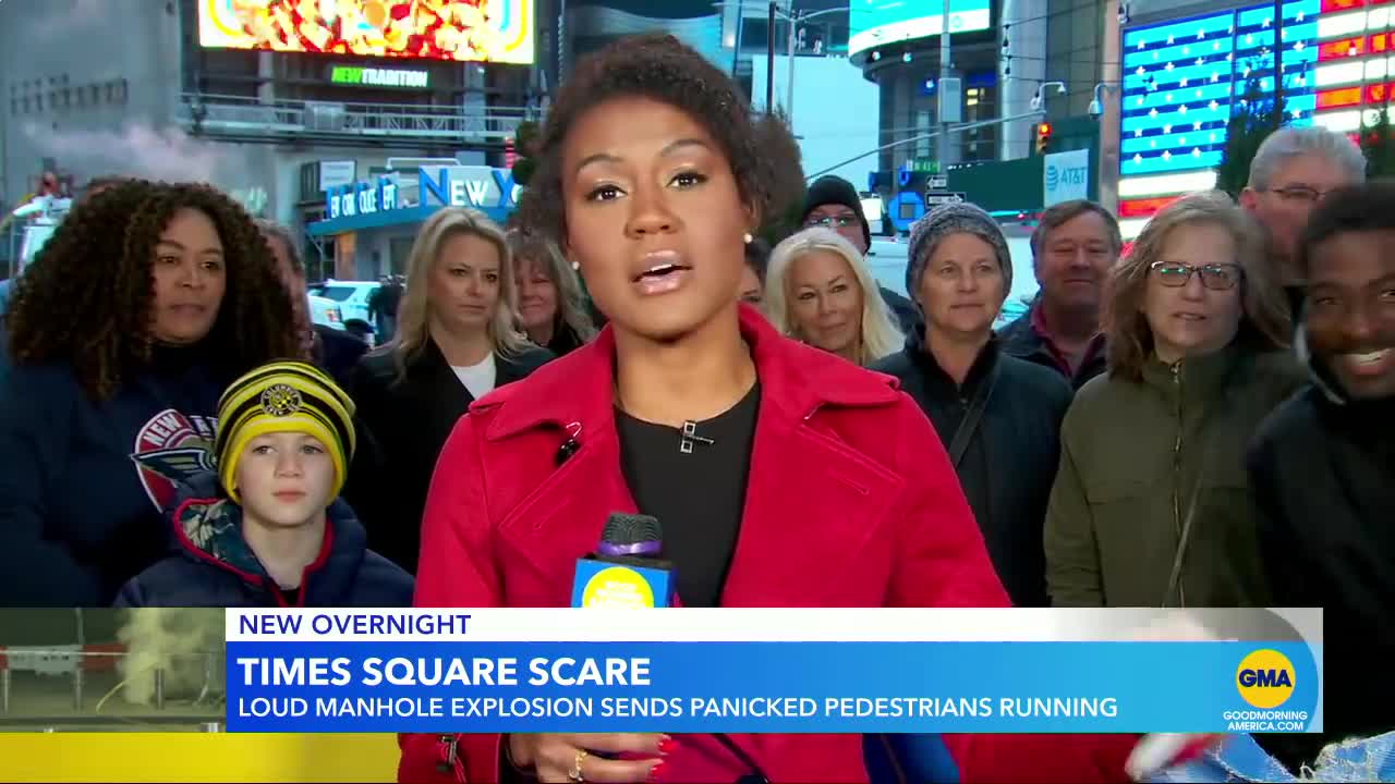 Times Square manhole explosion sends people running l GMA