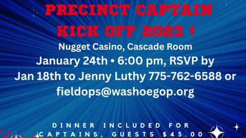 Save our County! Come to the Precinct Captain Dinner