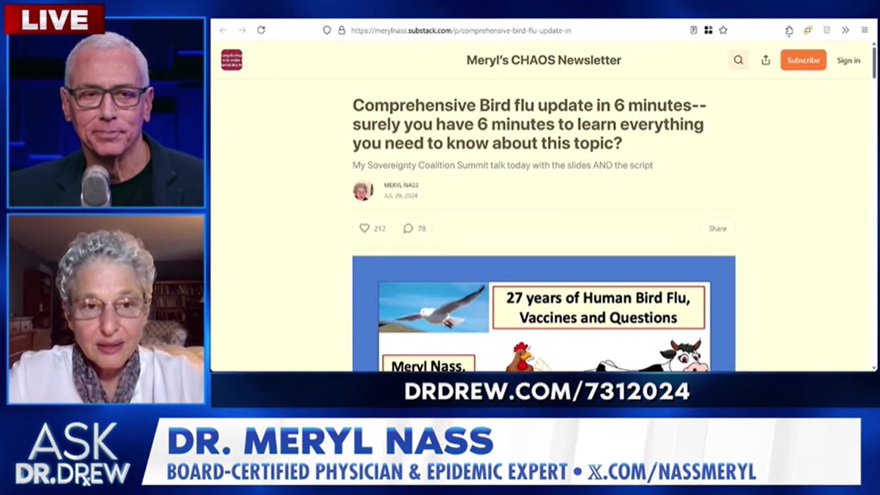 Bird Flu Biowarfare Explained by Dr Meryl Nass and Dr Naomi Wolf