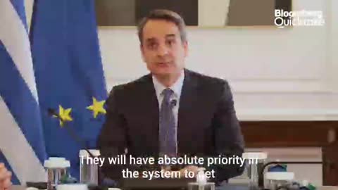 Greek Prime Minister Kyriakos Mitsotakis announcing mandatory covid jabs for all Greeks above 60