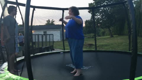 Mason and Dee on Trampoline