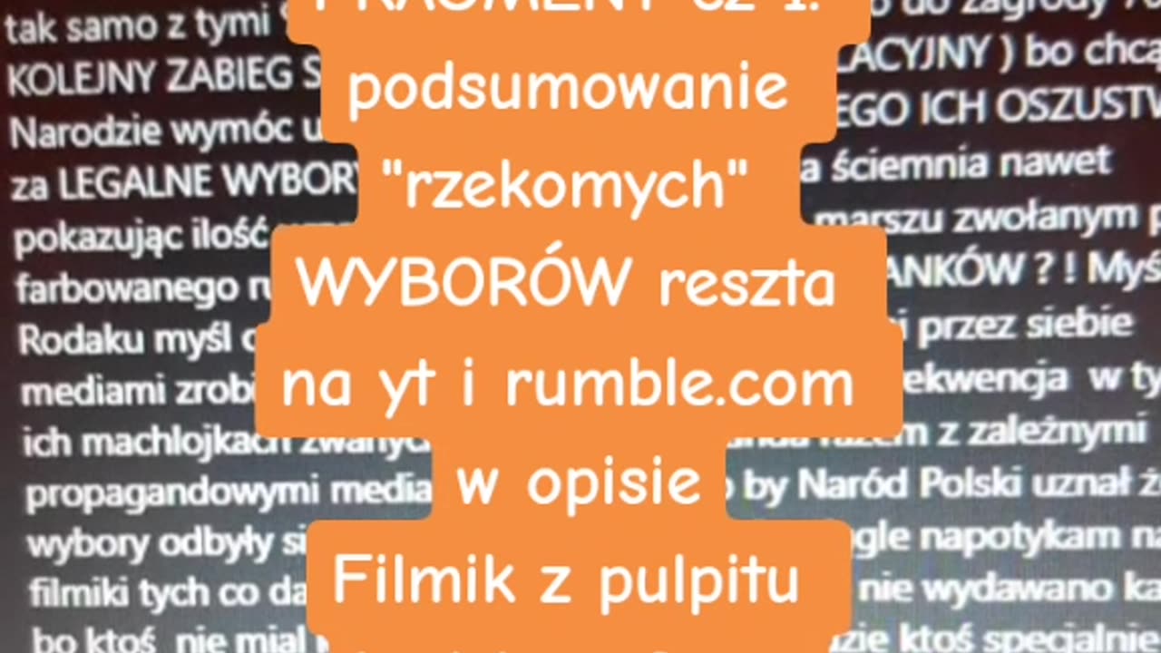 1 z 2 cz podsumowanie "rzekomych"WYBORÓW