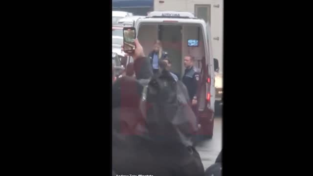 Andrew Tate Entering Court From Jail (FOOTAGE)