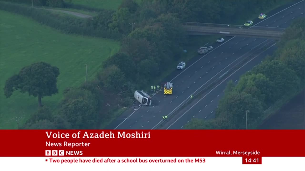 M53 crash_ Teen girl and driver killed after school bus overturns in UK - BBC News