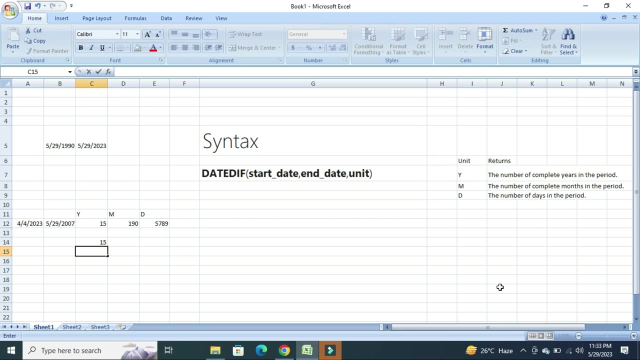 Excel Dated if function