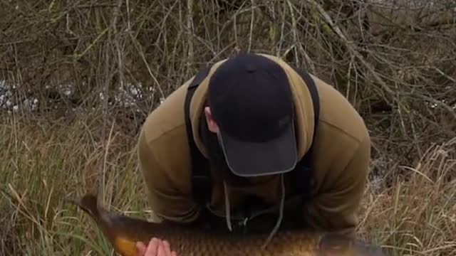 Chris with a stunning cold weather carp