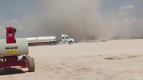 Large Dust Devil on Worksite