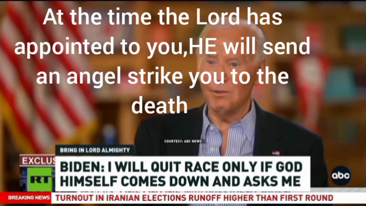 at the time the Lord has appointed to you ,HE will send an angel strike you to the death