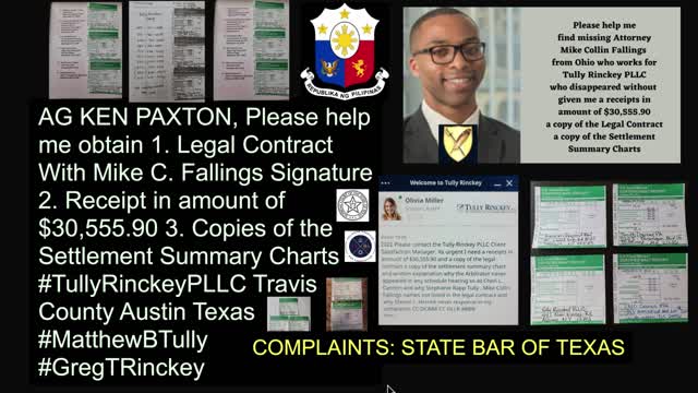 Mike C. Falllings Esq / Tully Rinckey PLLC Travis County Austin Texas / Client Complaints Better Business Bureau / FoxBusiness / Raffy Tulfo In Action / PRRD / PBBM / VP Duterte / President Trump / President Biden / AG Ken Paxton / State BAR Texas