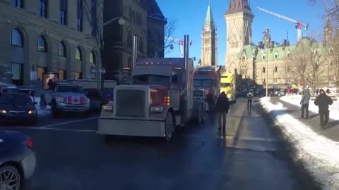 FREEDOM TRUCK CONVOY 2022 ARRIVES IN OTTAWA AMAZING!! 1-29-22 MACHINES EVERYWHERE