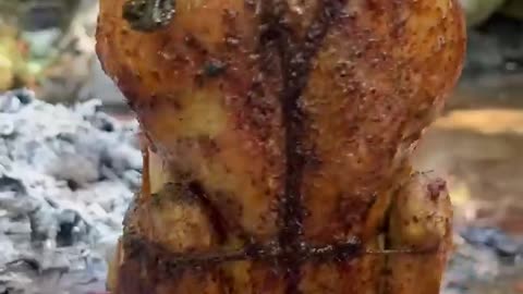 Chicken cooking in nature with mesmerizing surrounding 🍗🍗🐓🐓