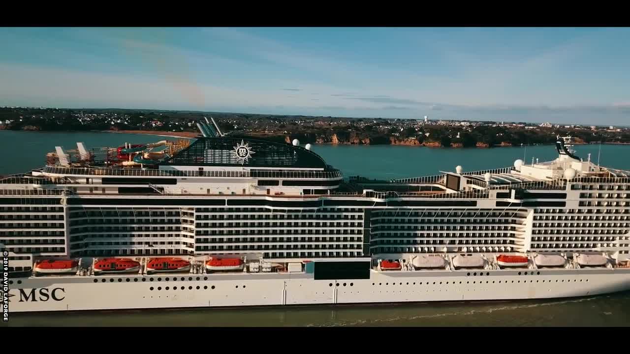 MSC BELLISSIMA - Feb. 2019 Last sea trial - Second et dernier essai en mer - 4K Drone video