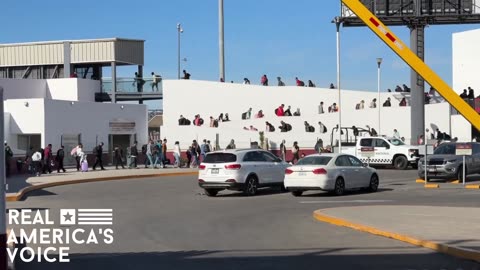 Giant Group Of Migrants Enter The US Through Tijuana