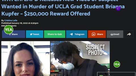 250000 Reward For Suspect Who Took Out UCLA Student