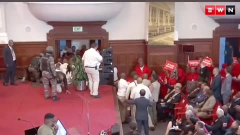 Crd malema kicked out from the parliament