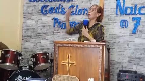 Missionary Luz Williams bringing the Message at CSF NAIC Philippines