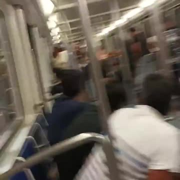 African immigrants fight in the Barcelona subway. Civilization is disappearing