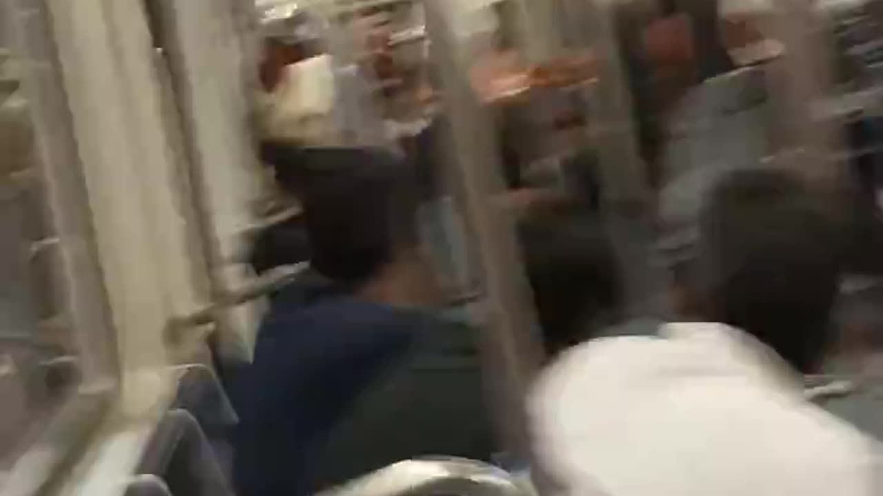 African immigrants fight in the Barcelona subway. Civilization is disappearing