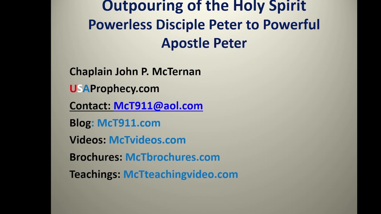 The Outpouring of the Holy Spirit