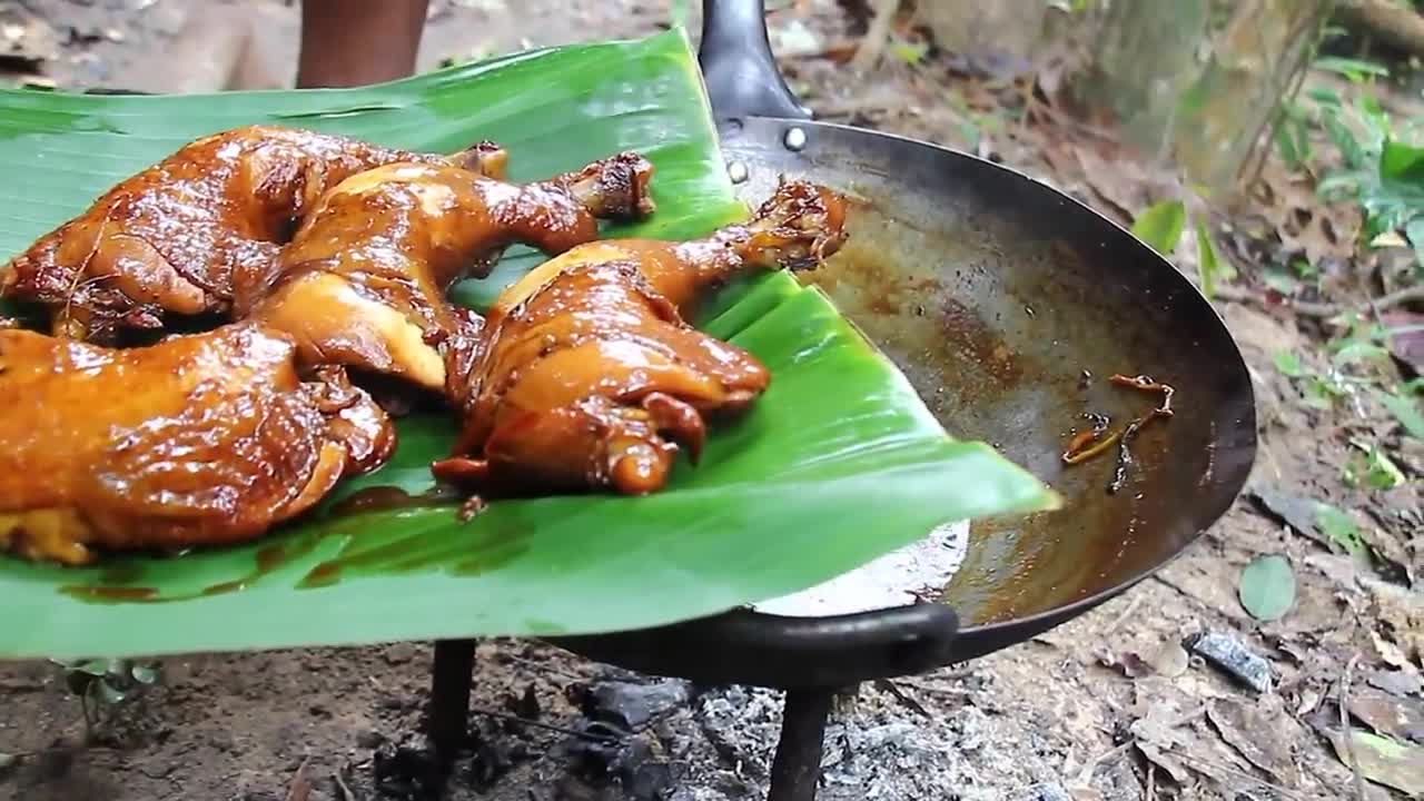 Cooking Coconut Chicken Leg Recipe eating so Yummy - n-29