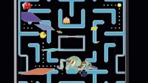 Squidward Is Playing With Tiles In Ms.Pac Man 👾