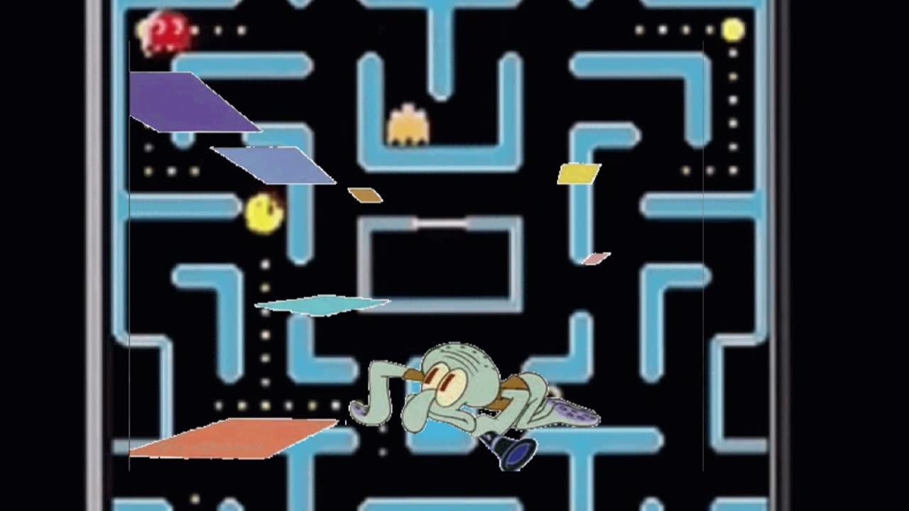 Squidward Is Playing With Tiles In Ms.Pac Man 👾