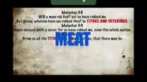 Tithes is FOOD not MONEY