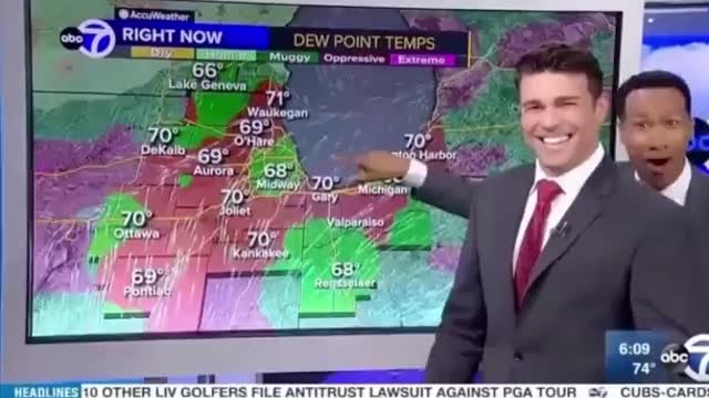 Weatherman Discovering His Monitor is Touch Screen