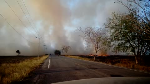 Driving Through a Straw Fire