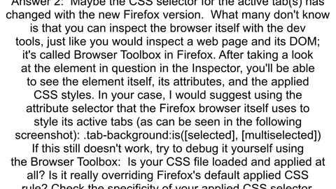 Firefox 124 How to change background color of active tab in userChromecss