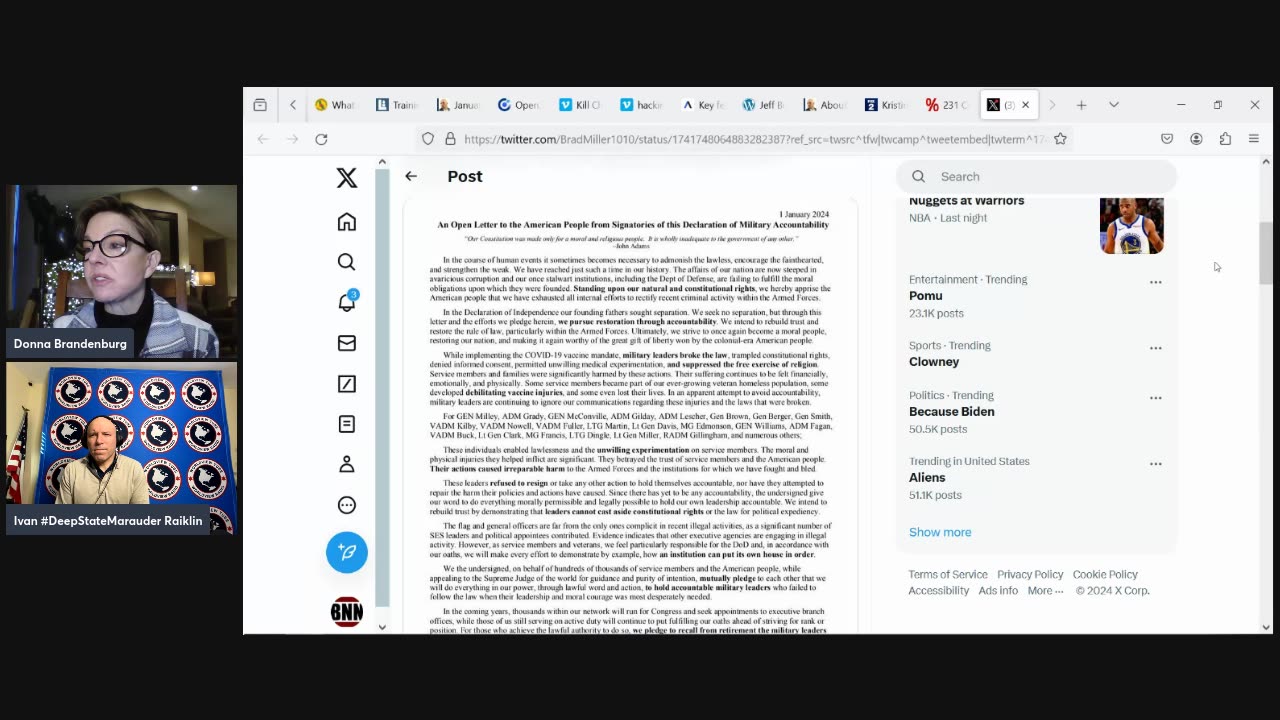 BNN (Brandenburg News Network) 1/5/2024 J6 Investigators Colonel Ivan Raiklin & Tom Speciale