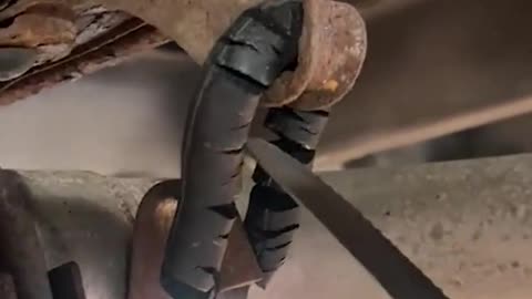 Exhaust pipe fixing rubber ring lug damaged exhaust pipe.