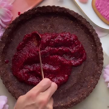 Hazelnut, raspberry and rose cream tart - RECIPE IN DESCRIPTION