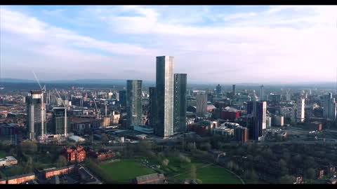 Manchester Skyline Drone Footage 4K UK Skyscrapers 2020 Mavic 2 Pro Eerie Empty Streets CINEMATIC