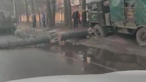 Destroyed and abandoned Ukrainian equipment in now liberated city of Sumy
