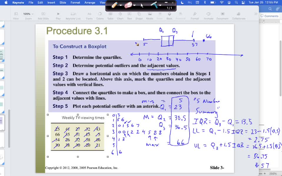 STP 226 Tu Jan 25: Mean & Std Dev Review, Boxplots