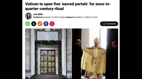 VATICAN TO OPEN "5 SACRED PORTALS" FOR DEMONIC RITUAL ON CHRISTMAS EVE FOR SATURNALIA!