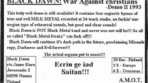 Black Dawn - (1993) - War Against Christians (demo)