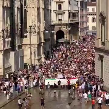 Milan, Italy 7-24-21: Lockdown/Vaccine Passport Protests