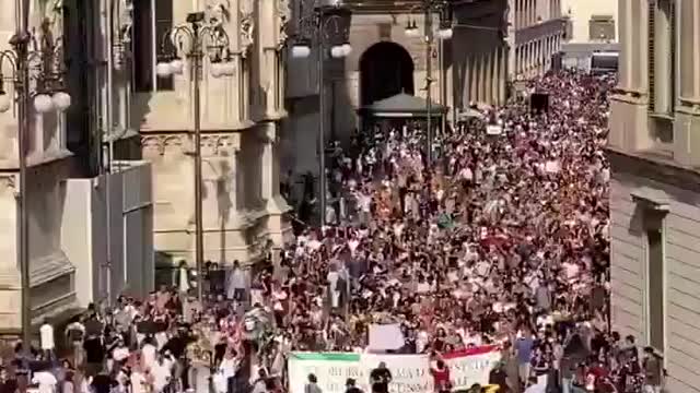 Milan, Italy 7-24-21: Lockdown/Vaccine Passport Protests