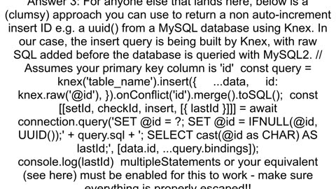 Knexjs return inserted record ID