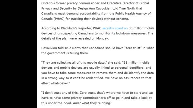 PHAC tracking 33 Million mobile devices of Canadians